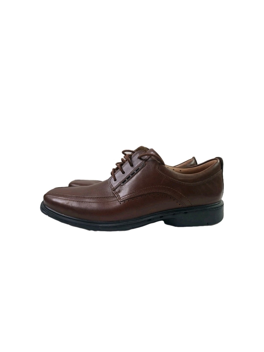Clarks Unstructured Brown Leather Lace-Up Oxford Shoes Mens 11.5